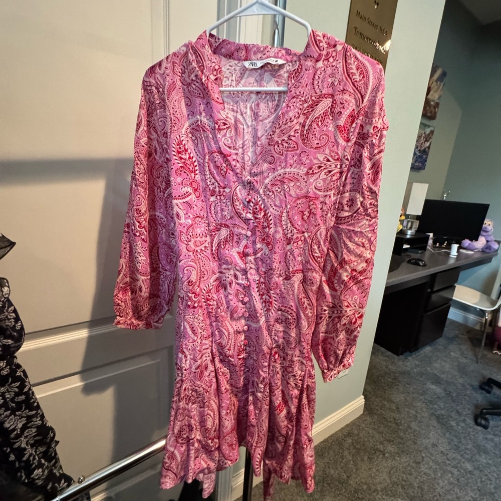 Zara Vibrant Pink Paisley Blouse
